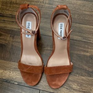 Steve Madden chestnut suede block heels
